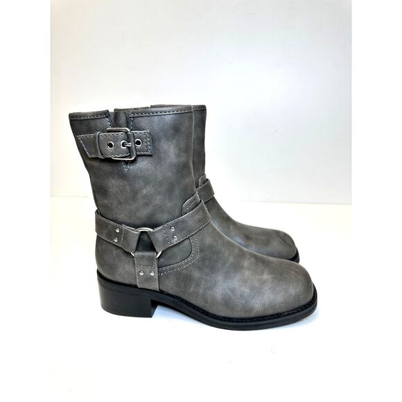 OPEN EDIT Rylan Zip Moto Bootie In Grey Volcano Sz 8 - Picture 6 of 10